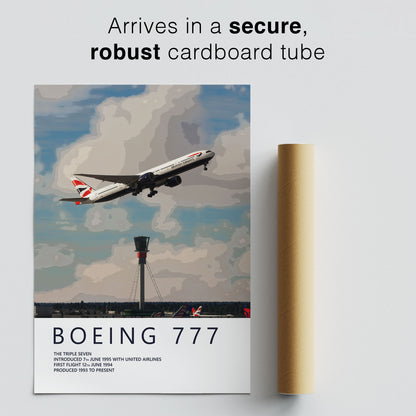 British Airways Boeing 777 Heathrow Poster