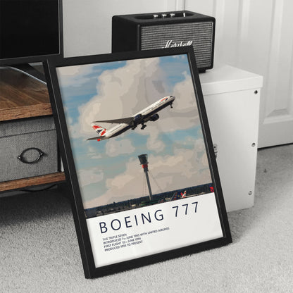 British Airways Boeing 777 Heathrow Poster