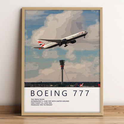 British Airways Boeing 777 Heathrow Poster