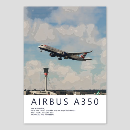 British Airways Airbus A350 Heathrow Poster