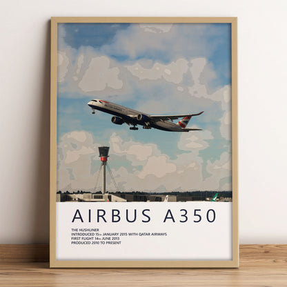 British Airways Airbus A350 Heathrow Poster