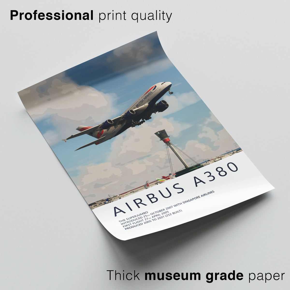 British Airways Airbus A380 Heathrow Poster