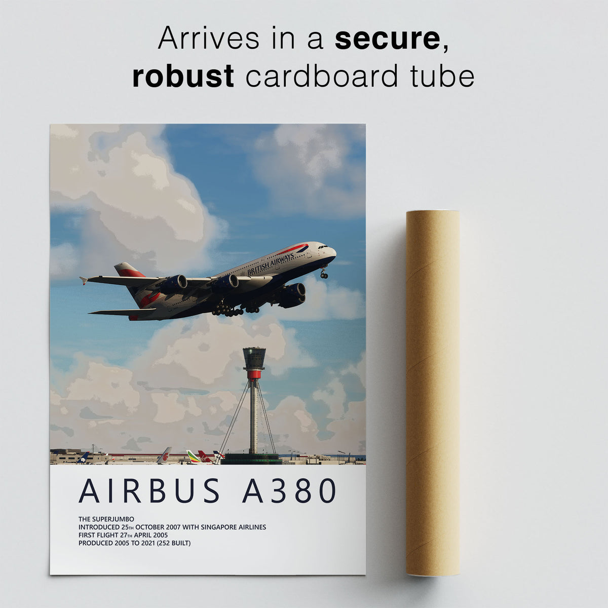 British Airways Airbus A380 Heathrow Poster