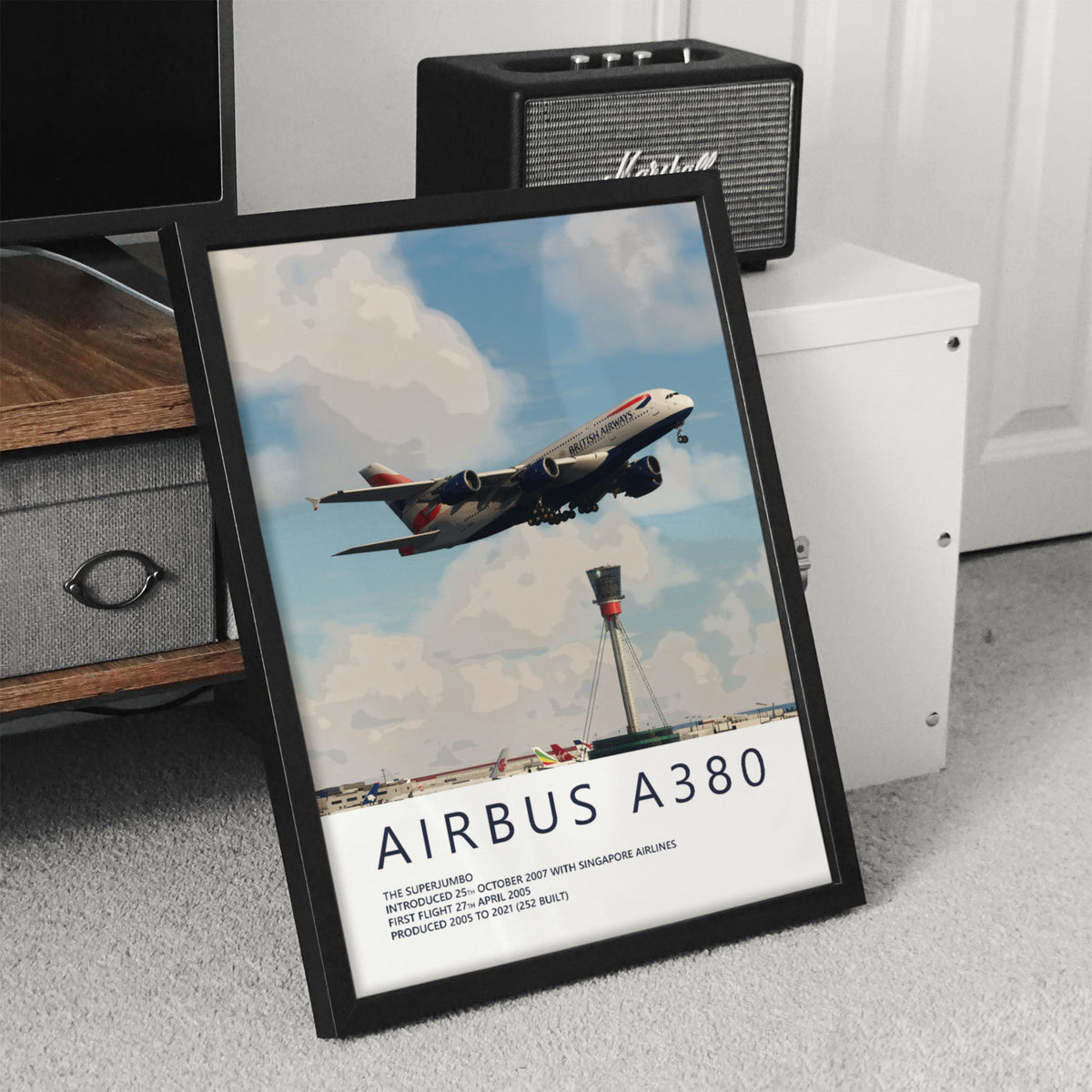 British Airways Airbus A380 Heathrow Poster