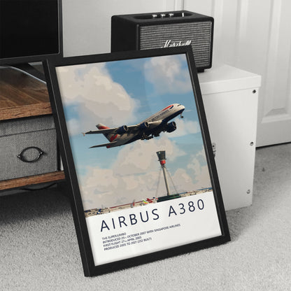 British Airways Airbus A380 Heathrow Poster