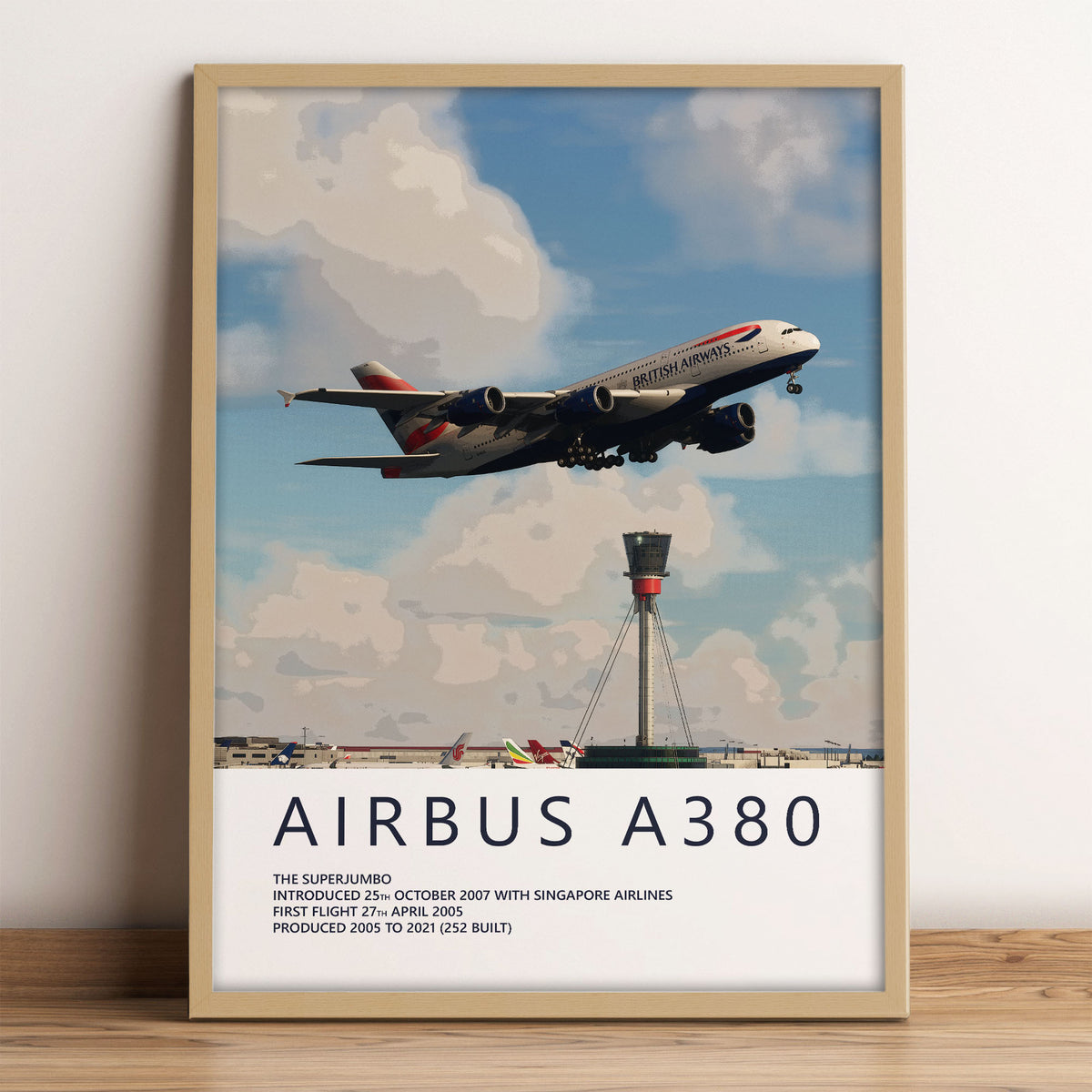 British Airways Airbus A380 Heathrow Poster