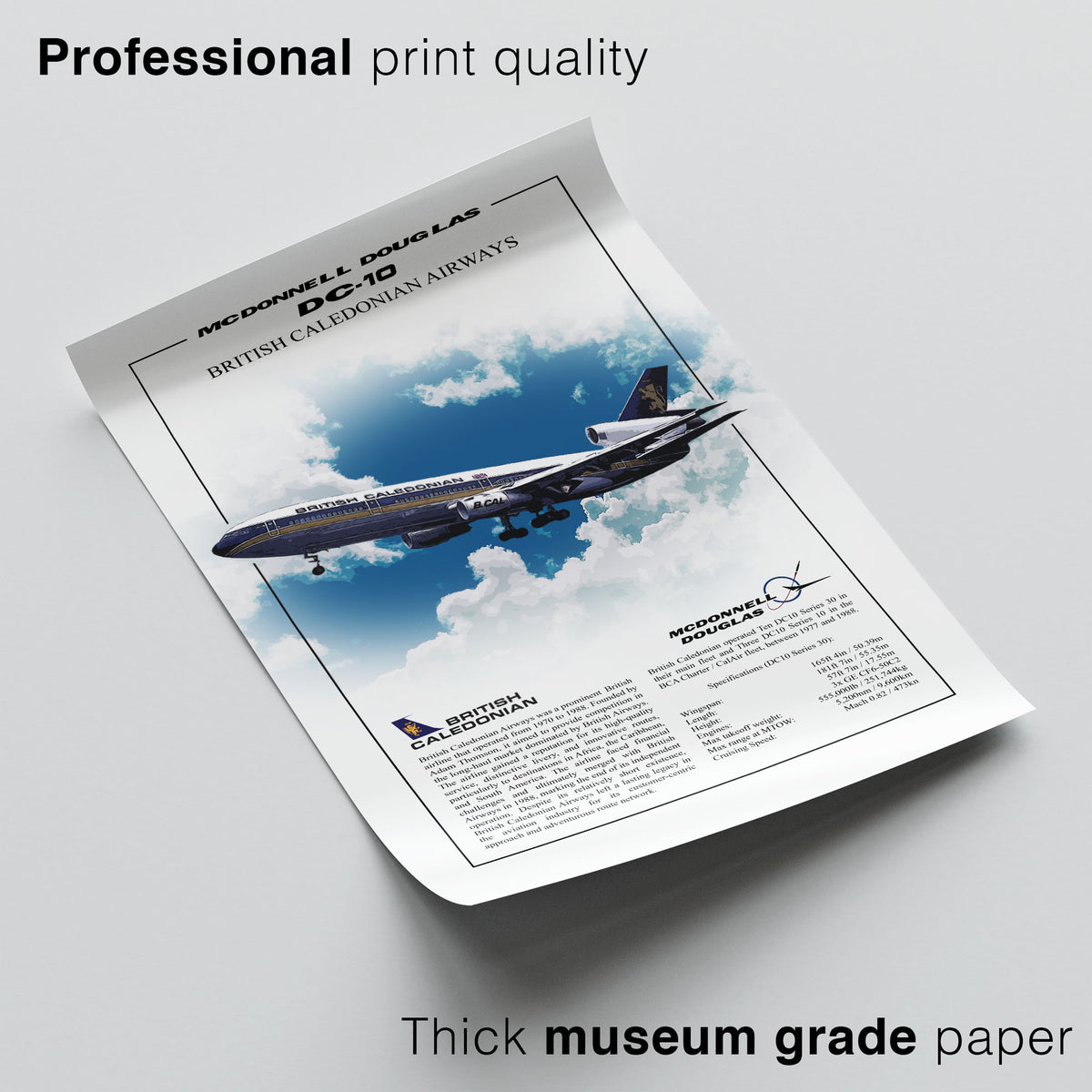 British Caledonian McDonnell Douglas DC-10 Poster