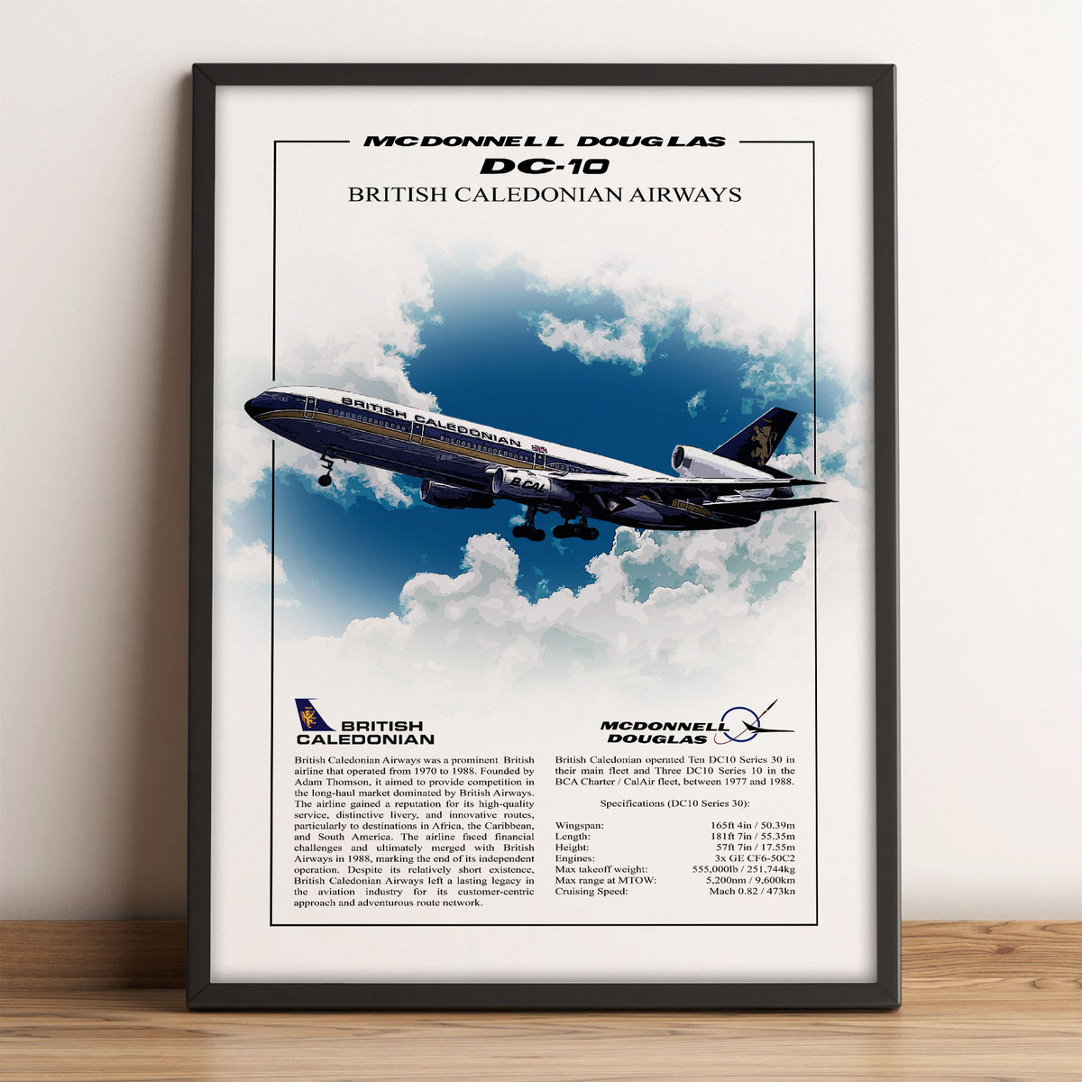 British Caledonian McDonnell Douglas DC-10 Poster