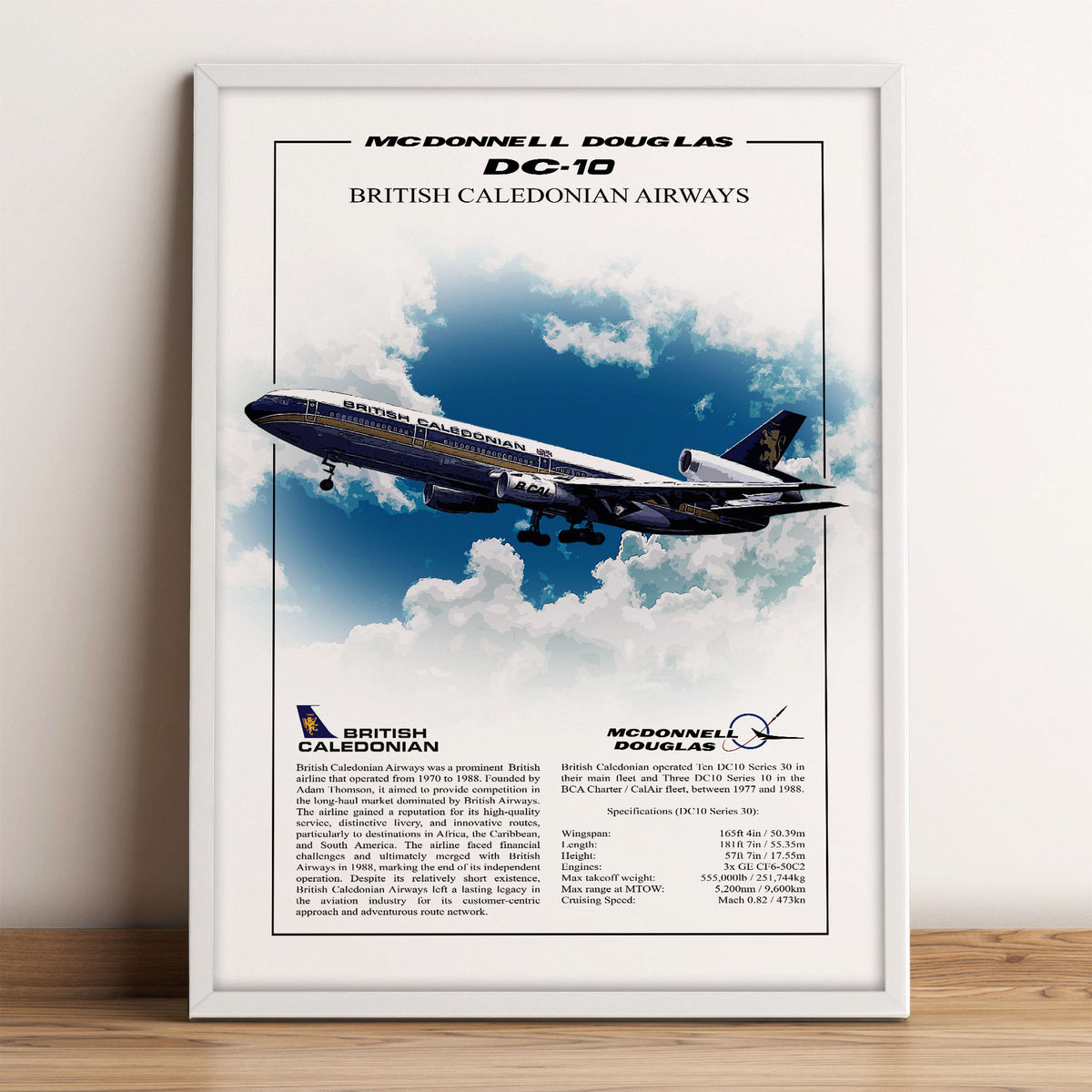British Caledonian McDonnell Douglas DC-10 Poster