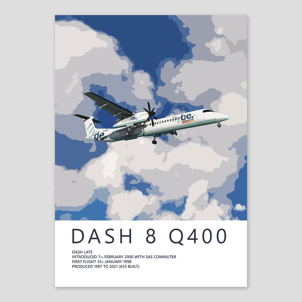 Flybe Bombardier Dash 8 Q400 Poster