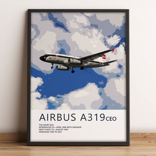 British Airways Airbus A319 Poster – BEA Retrojet