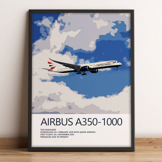 British Airways Airbus A350-1000 Poster