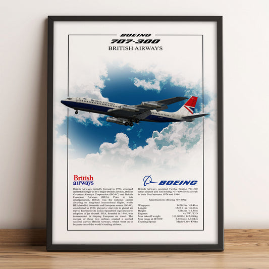 British Airways Boeing 707-300 Poster – Negus