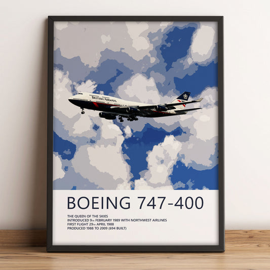 British Airways Boeing 747-400 Poster – Landor Retrojet