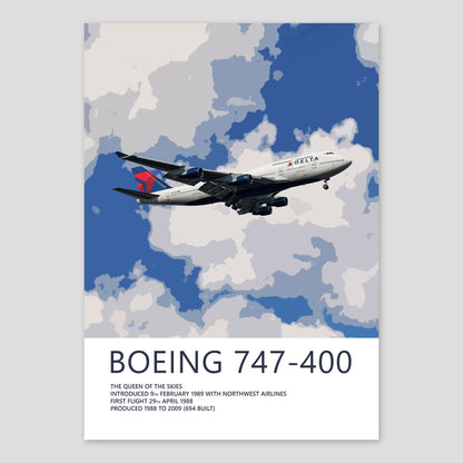Delta Air Lines Boeing 747-400 Poster