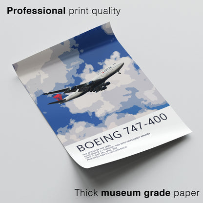 Delta Air Lines Boeing 747-400 Poster