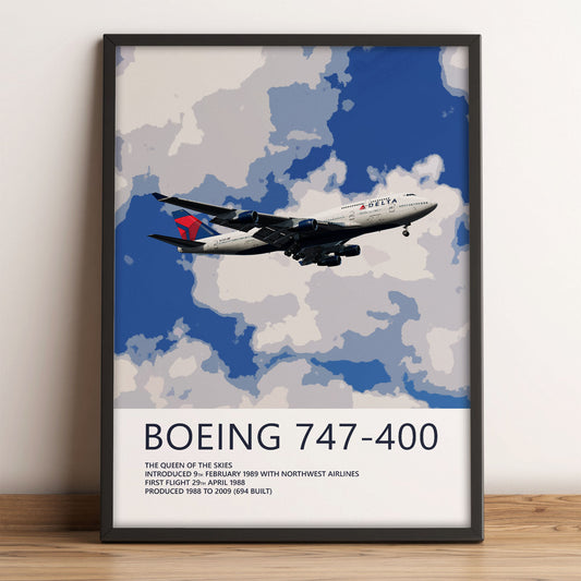 Delta Air Lines Boeing 747-400 Poster