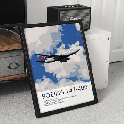 Delta Air Lines Boeing 747-400 Poster
