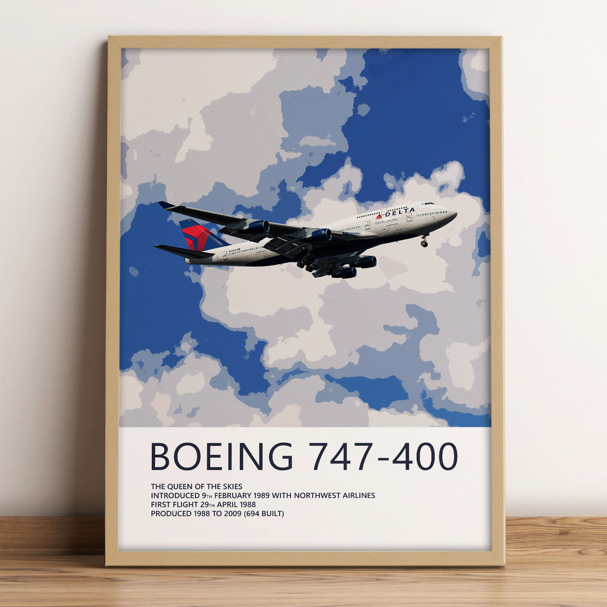 Delta Air Lines Boeing 747-400 Poster