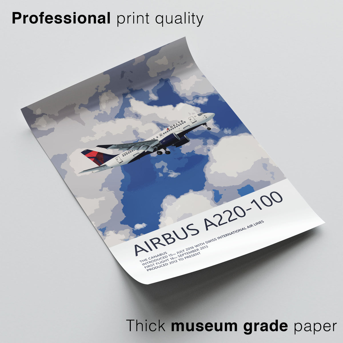 Delta Air Lines Airbus A220-100 Poster