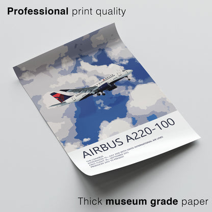 Delta Air Lines Airbus A220-100 Poster
