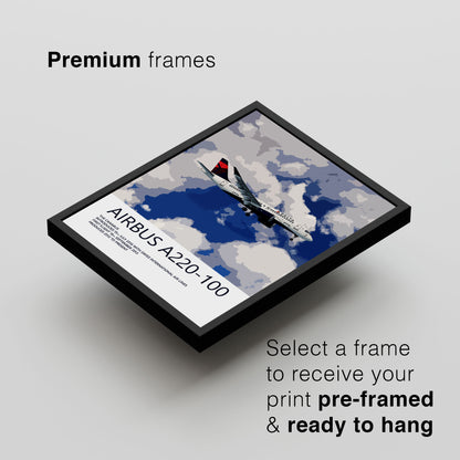 Delta Air Lines Airbus A220-100 Poster