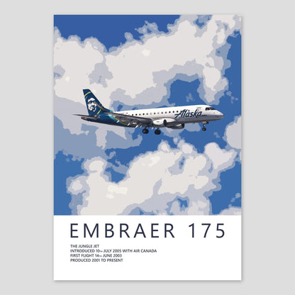 SkyWest Airlines Embraer 175 Poster - Alaska Airlines