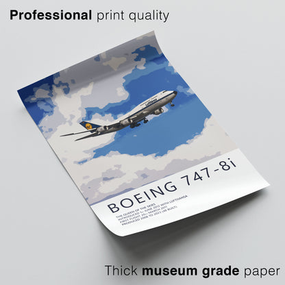 Lufthansa Boeing 747-8 Poster - Retro Livery
