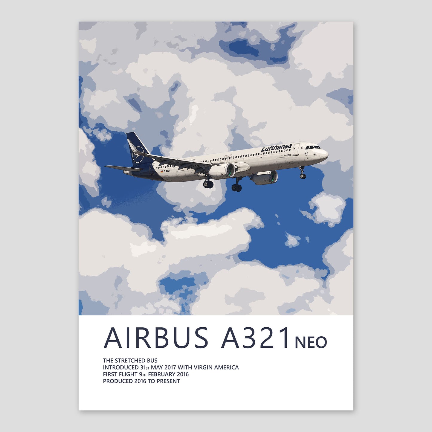 Lufthansa Airbus A321 NEO Poster