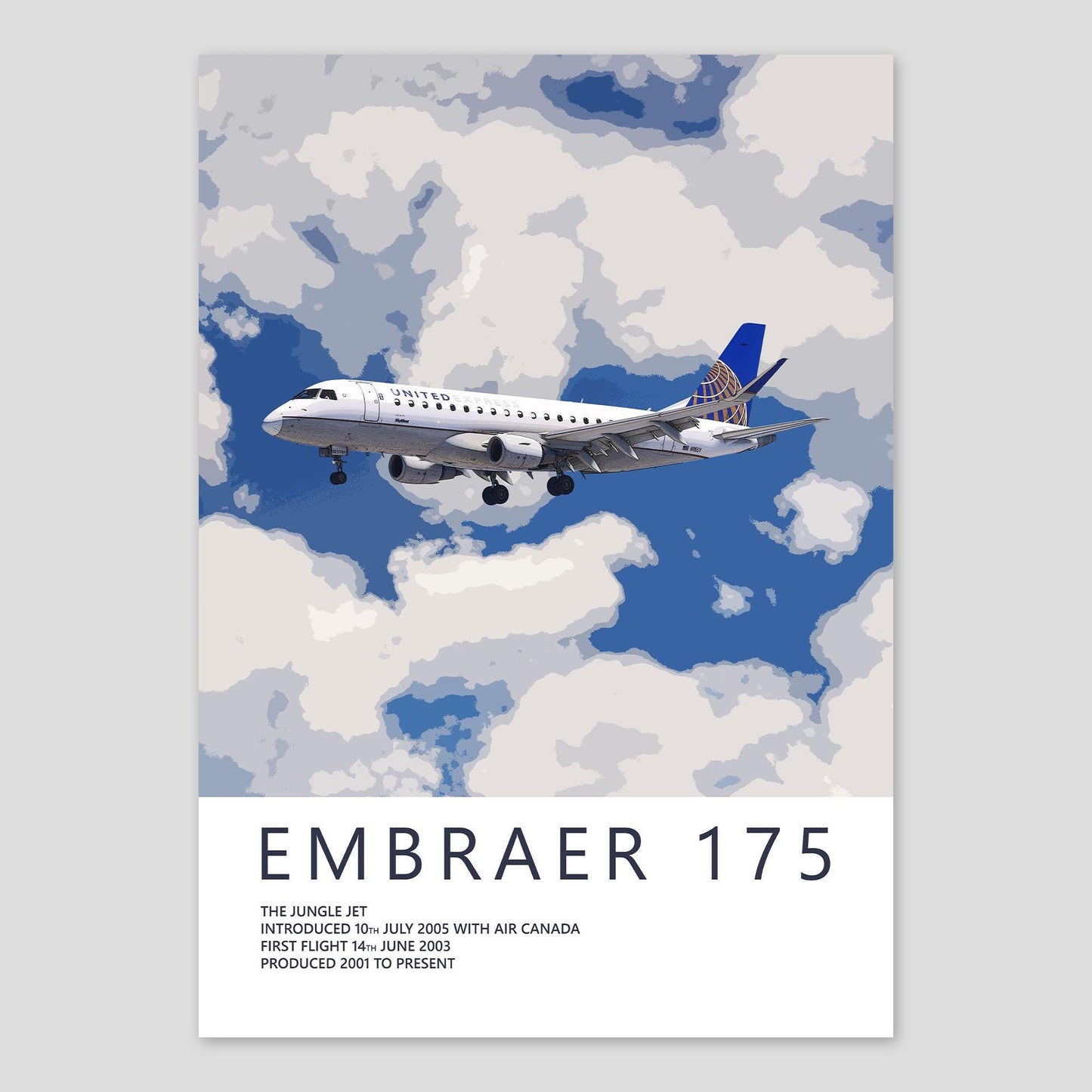 SkyWest Airlines Embraer 175 Poster - United Express