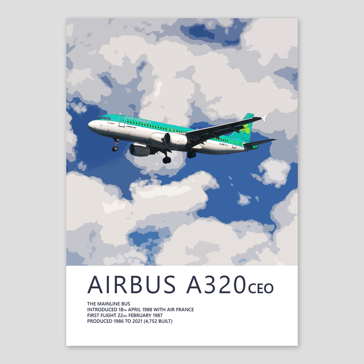 Aer Lingus Airbus A320 Poster – 1996 Livery