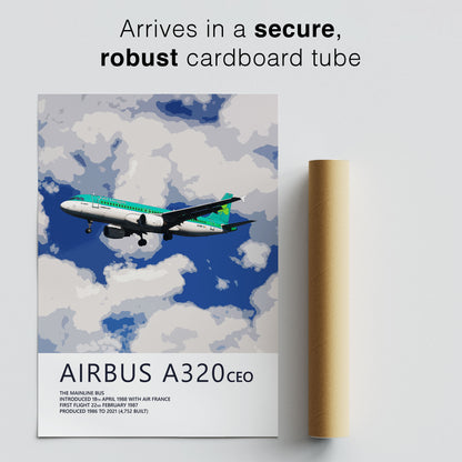 Aer Lingus Airbus A320 Poster – 1996 Livery