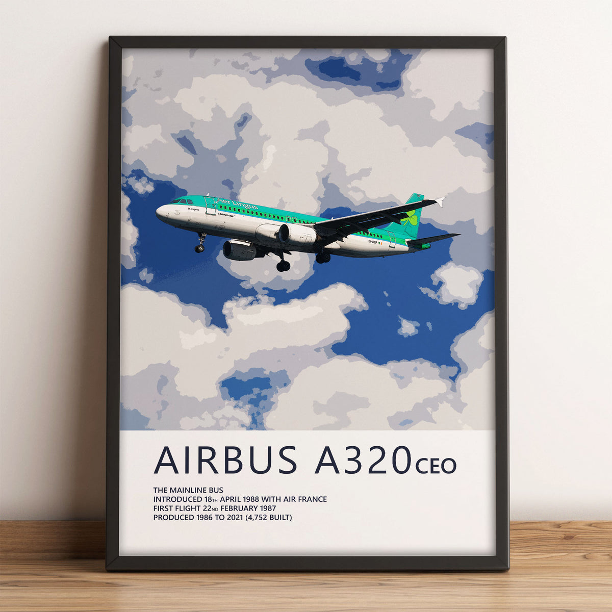 Aer Lingus Airbus A320 Poster – 1996 Livery