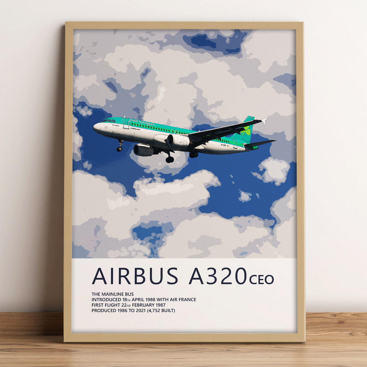 Aer Lingus Airbus A320 Poster – 1996 Livery