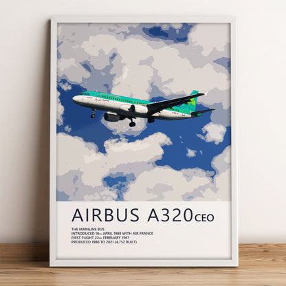 Aer Lingus Airbus A320 Poster – 1996 Livery
