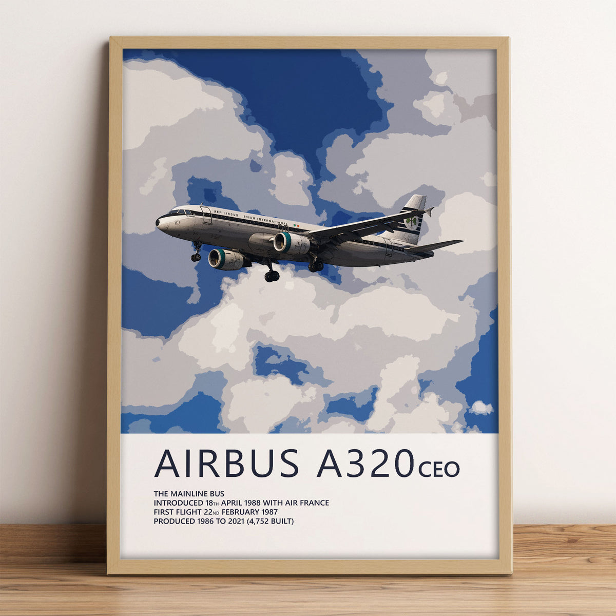Aer Lingus Airbus A320 Poster – Retro Livery