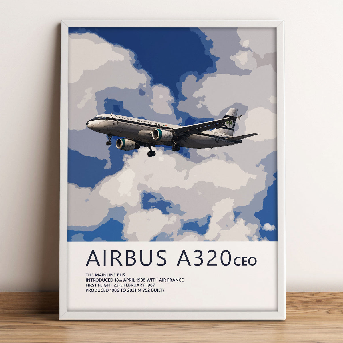 Aer Lingus Airbus A320 Poster – Retro Livery