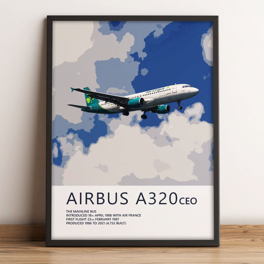 Aer Lingus Airbus A320 Poster – 2019 Livery