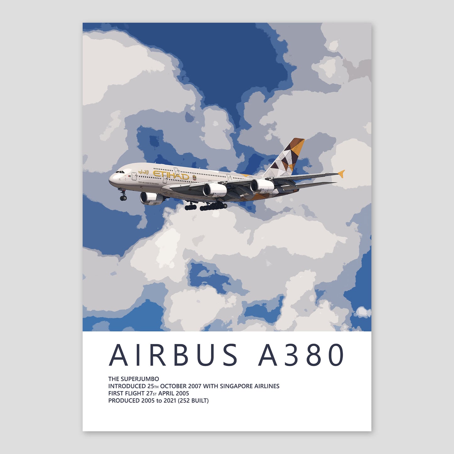 Etihad Airways Airbus A380 Poster