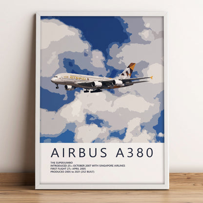 Etihad Airways Airbus A380 Poster