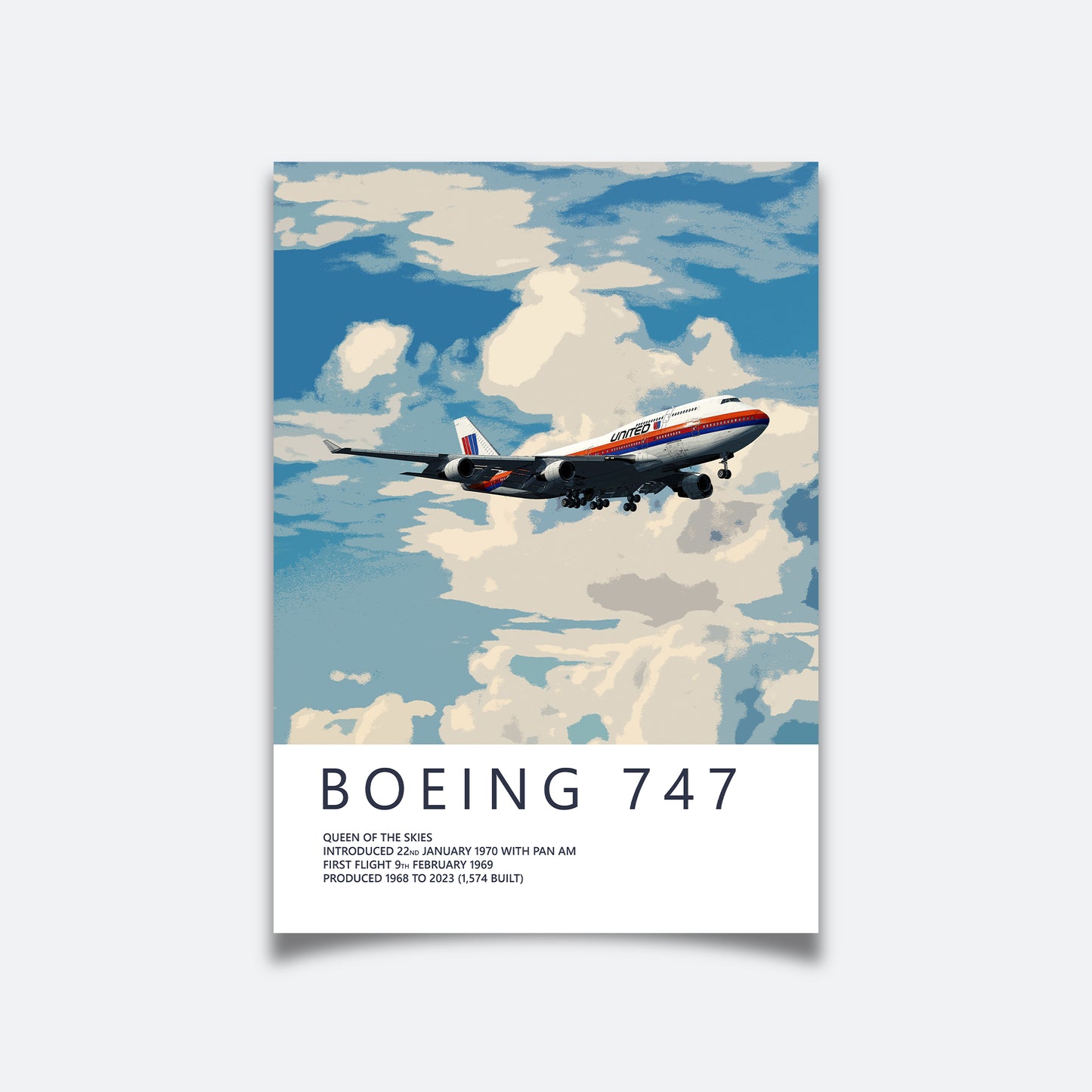 United Airlines Boeing 747 Poster