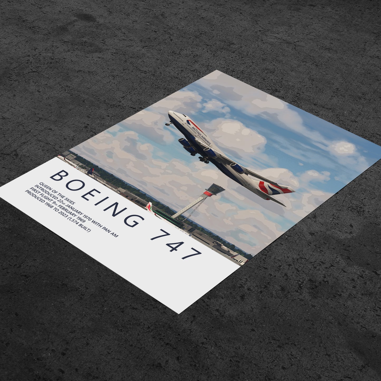 British Airways Boeing 747 Heathrow Poster