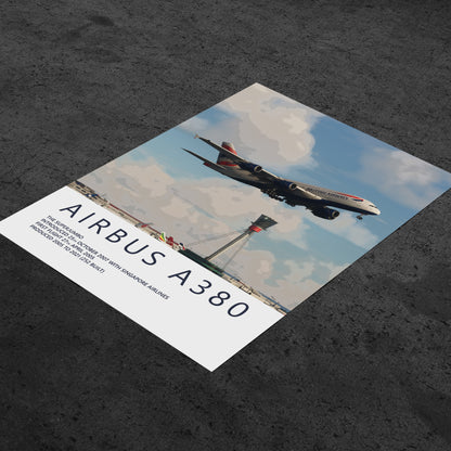 British Airways Airbus A380 Heathrow Poster