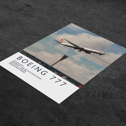 British Airways Boeing 777 Heathrow Poster