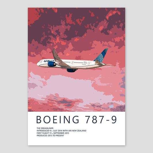 United Airlines Boeing 787 Poster