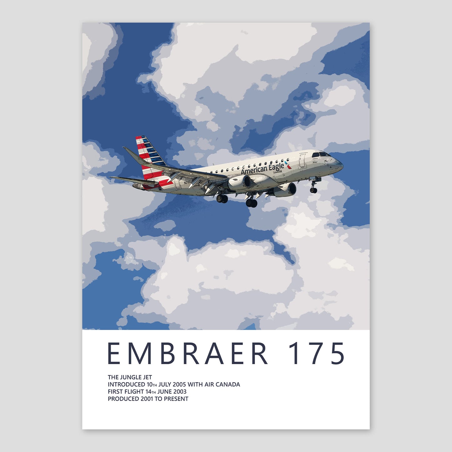 American Eagle (Opb. Envoy Air) Embraer 175 Poster