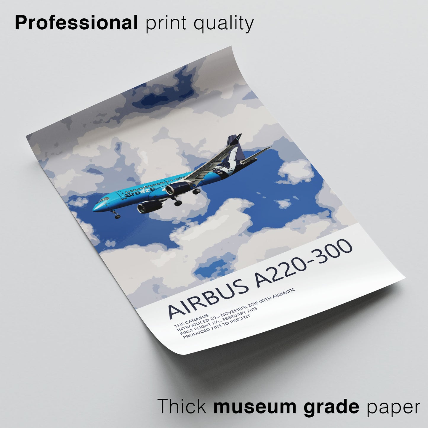 Breeze Airways Airbus A220 Poster