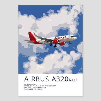 Avianca Airbus A320 NEO Poster