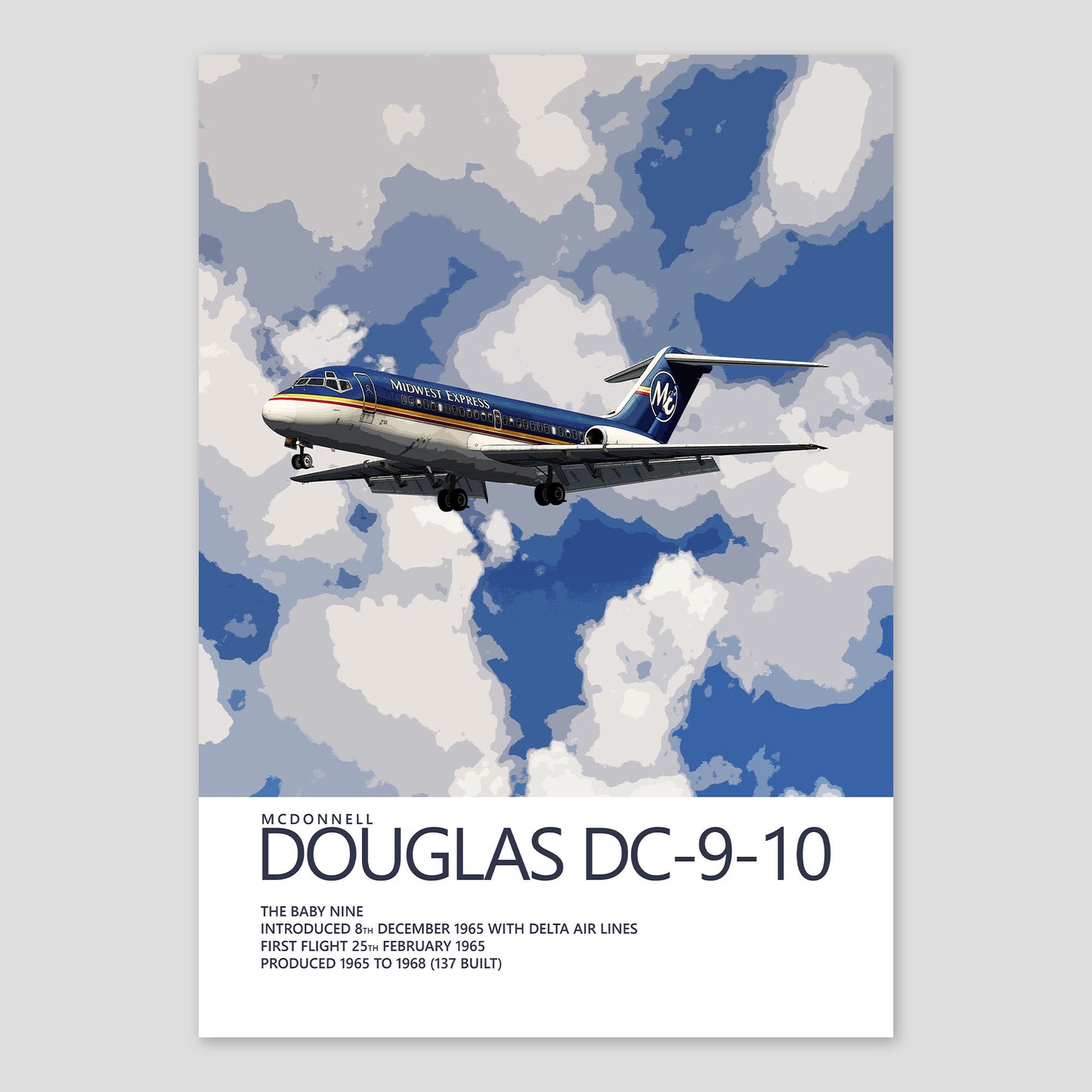 Midwest Express McDonnell Douglas DC-9 Poster