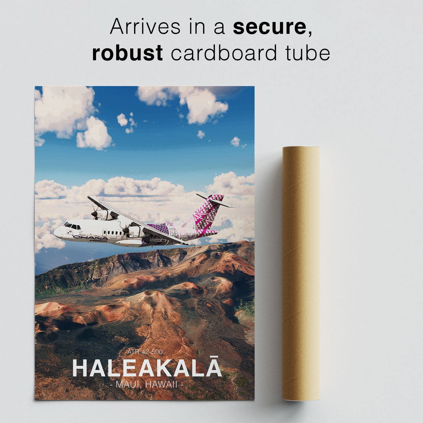 'Ohana by Hawaiian ATR 42 Poster - Haleakalā Hawaii